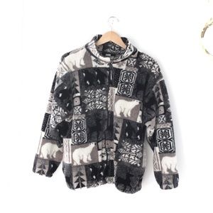 Vintage Oversized Polar Bear Fleece Sherpa Coat Jacket